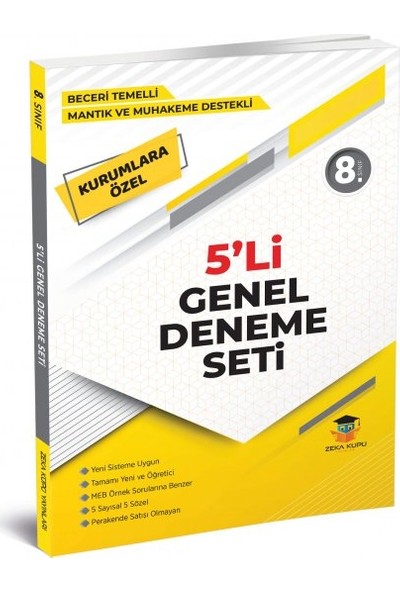 Zeka Küpü Yayınları 8. Sınıf LGS Beceri Temelli 5'li Genel Deneme