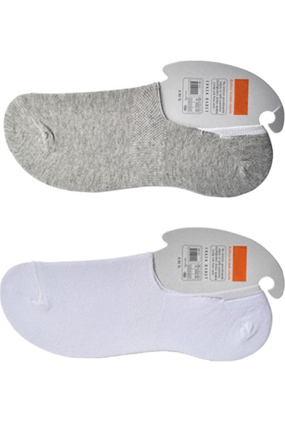 Mudanis Gri ve Beyaz Erkek Babet Çorap 6 Çift