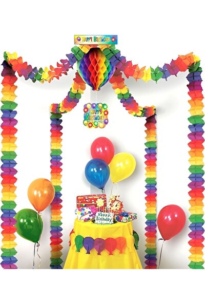 Event Party Store Kağıt Süs Seti Happy Birthday Renkli