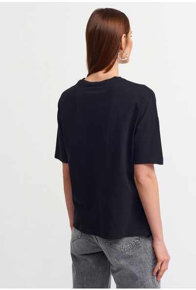 Dilvin 3683 Basic T-Shirt-Siyah
