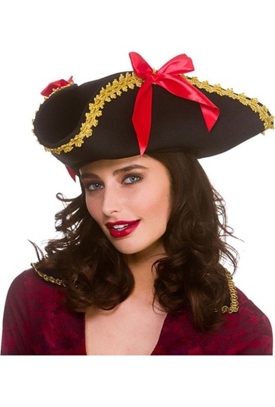 Pandoli Kadife Korsan Şapkası Bayan Yetişkin