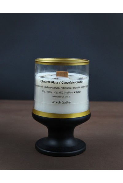 Artarchi Candles Çikolatalı Mum & Chocolate Candle // Çift Bambu Fitilli Aromatik Kokulu %100 Doğal Soya Mumu