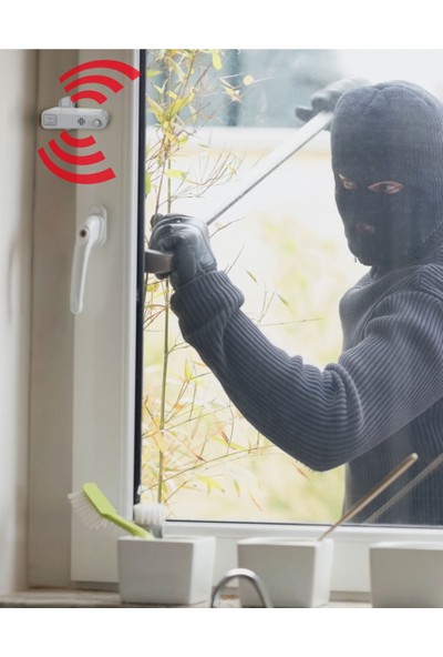 Eym 3 Adet Alarmlı Pvc Kapı Pencere Hırsız Güvenlik Kilidi Beyaz