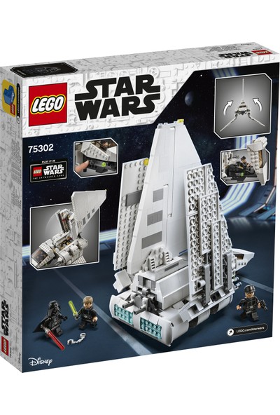 LEGO® Star Wars™ İmparatorluk Mekiği 75302; Luke Skywalker ve Darth Vader'i İçeren Çocuklara Yönelik Muhteşem bir Oyuncak Yapım Seti (660 Parça)