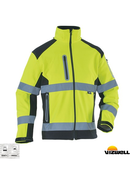 Vizwell™ Softshell Reflektörlü Iki Renkli Mont / VWJK177