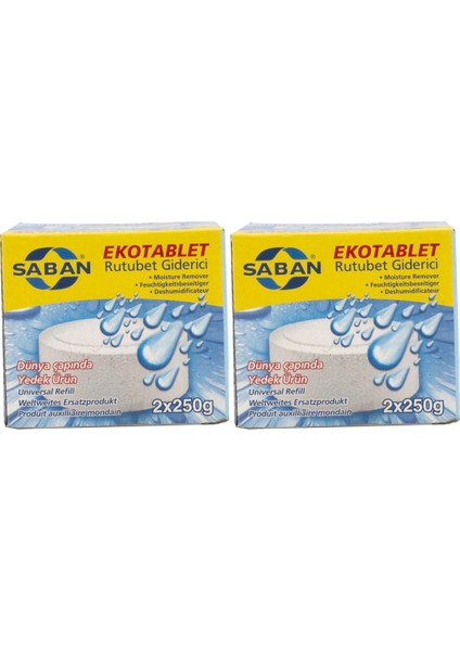 Nem Alıcı Rutubet Giderici Yedek Tablet 2'li 2 x 250 Gram Natural