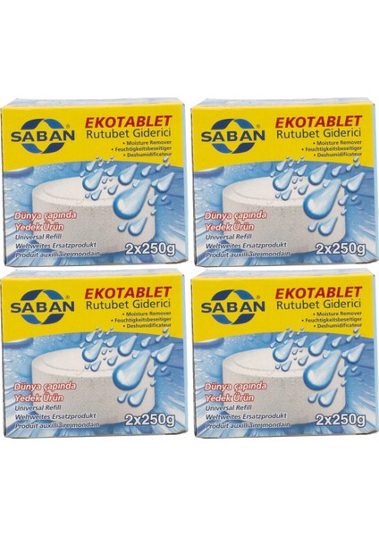 Nem Alıcı Rutubet Giderici Yedek Tablet 4'lü 2 x 500 Gram Natural