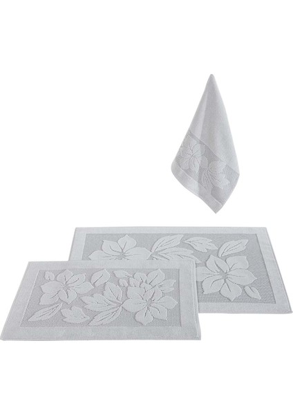 Derya Banyo Paspası 3'lü Gri 0272