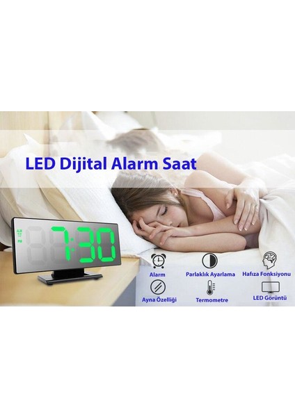 Dekoratif Masa Üstü LED Ayna Dijital Çalar Saat