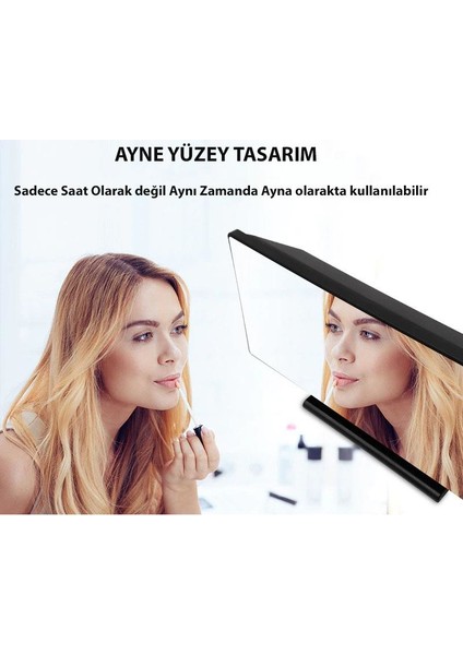 Dekoratif Masa Üstü LED Ayna Dijital Çalar Saat