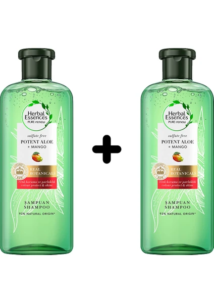 Herbal Essences Sülfatsız Renk Koruma ve Nem Aloe+ Mango Şampuan 2 x 380 ml