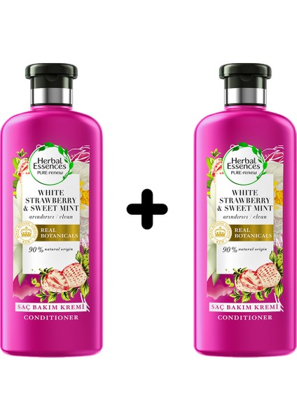 Herbal Essences Saç Bakım Kremi Arındırıcı Beyaz Çilek ve Tatlı Nane 2 x 360 ml