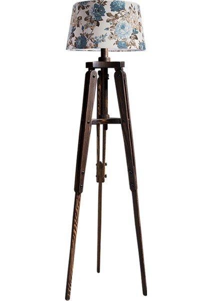 Piega Tripod Lambader Abajur Avize Aydınlatma Ahşap Ceviz Ağaç Country Dekor Lamba Aplik Masif Doğal