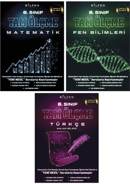 8. Sınıf Matematik Fen Türkçe Tam Ölçme Seti - Kalem