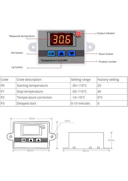 XH-W3002 Dijital Termostat Sıcaklık Kontrol Cihazı 220V 1500W, Kuluçka Termostat modelleri
