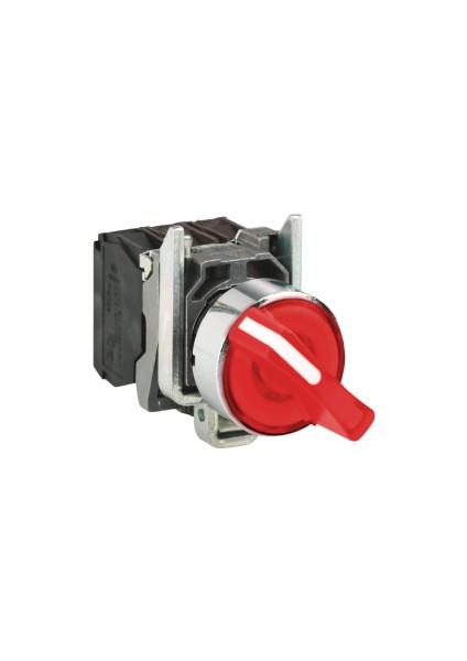 Schneider XB4BK124B5 Kırmızı Eksiksiz Işıklı Mandal Buton Ø22 2 Konumlu Sabit 1na+1nk 24V