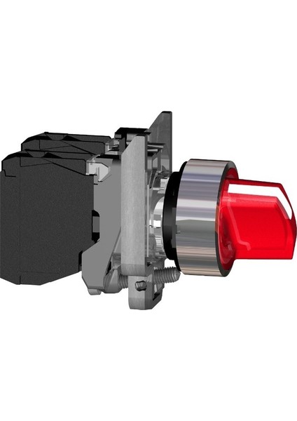Schneider XB4BK124B5 Kırmızı Eksiksiz Işıklı Mandal Buton Ø22 2 Konumlu Sabit 1na+1nk 24V