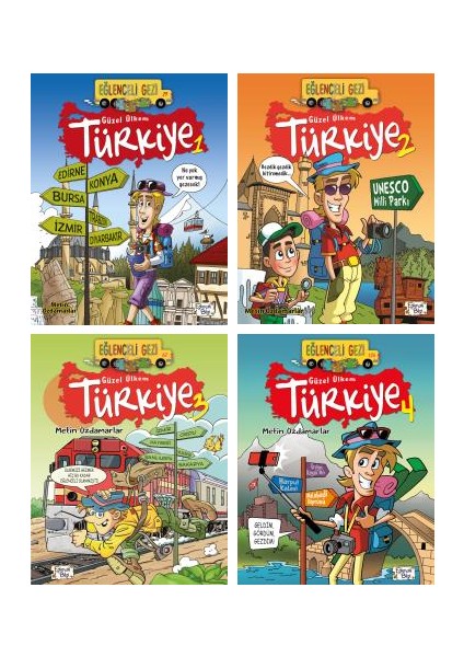 Eğlenceli Gezi Güzel Ülkem Türkiye 4 Kitap Set - Güzel Ülkem Türkiye 1-2-3-4