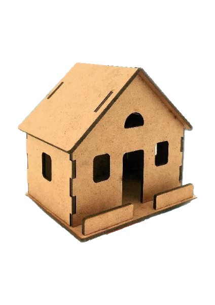 3D Ahşap Maket Ev 86 x 110 x 100 mm