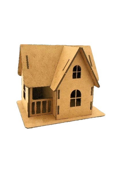 3D Ahşap Maket Villa 77 x 96 x 80 mm