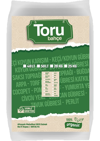 Solucan Gübresi 40 Lt (20 Kg)Toprak Düzenleyici Solucan Gübresi