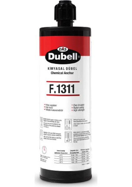 F1311 Kimyasal Dübel Tombul Epoksi 410 ml