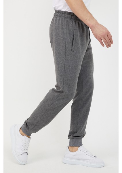 Antrasit Erkek Paça Ribanalı Cep Fermuar Detaylı Eşofman Altı modelleri