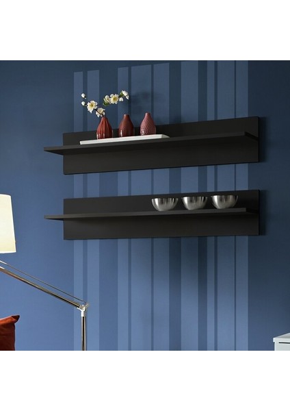 Dekoratif Black Duvar Rafı