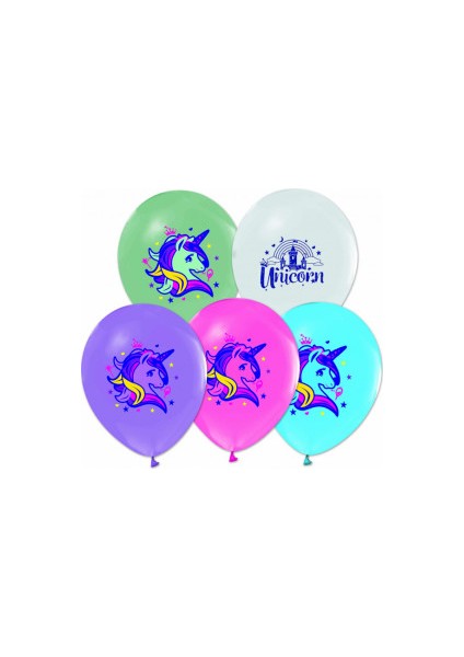 Unicorn Baskılı Balon 10 Adet