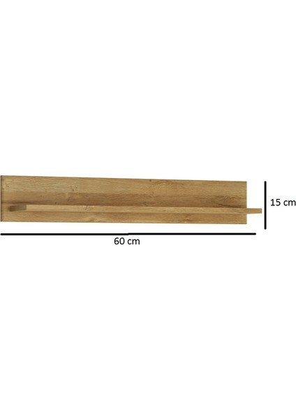 Safir Meşe 60 cm Duvar Rafı