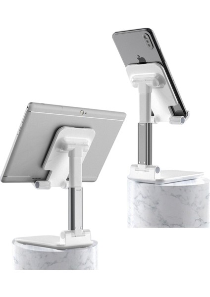 Masaüstü Katlanabilir Tablet ve Telefon Tutucu Stand Aynalı