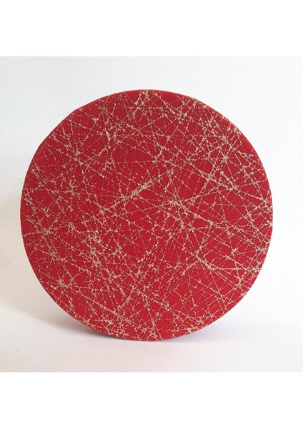 Kutu Yuvarlak Kırmızı Altın 18CM x 18CM x 6cm