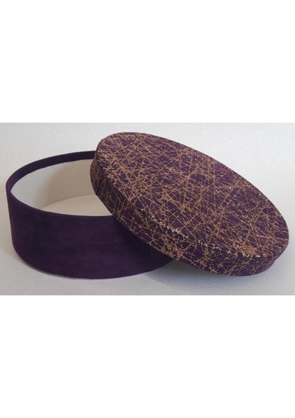 Kutu Yuvarlak Mor Altın 20CM x 20CM x 7cm