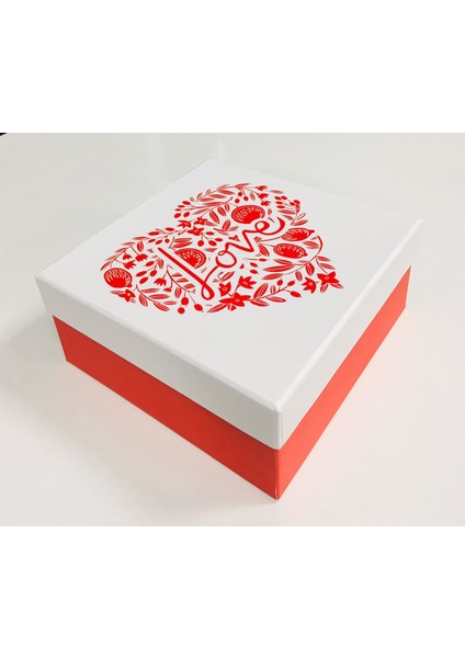 Kutu Love Kırmızı Beyaz 19CM x 19CM x 8cm