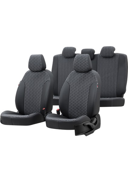 V.w. Transporter T-5 2004-2015 5+1 (6 Kişi) Özel Üretim Koltuk Kılıfı Tokyo Design Deri Siyah - Beyaz