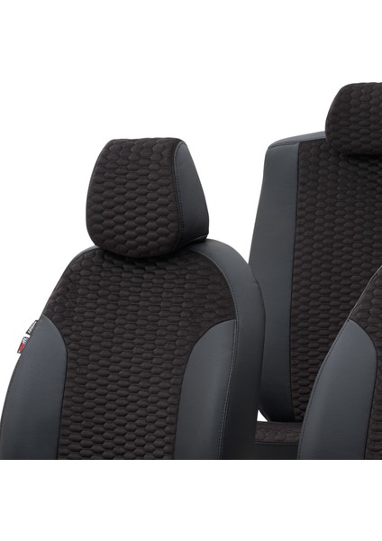 Peugeot 5008 2010-2016 5 2 (7 Kişi) Özel Üretim Koltuk Kılıfı Tokyo Design Tay Tüyü Siyah