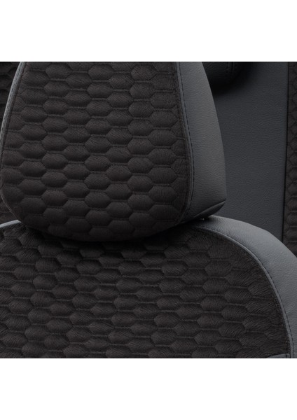 Peugeot 5008 2010-2016 5 2 (7 Kişi) Özel Üretim Koltuk Kılıfı Tokyo Design Tay Tüyü Siyah