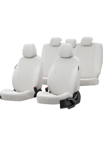 Renault Trafic 2001-2014 5+1 (6 Kişi) Özel Üretim Koltuk Kılıfı Tokyo Design Deri Fildişi