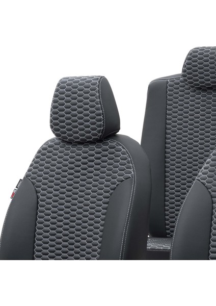 Seat Alhambra 1996-2010 Özel Üretim Koltuk Kılıfı Tokyo Design Deri Siyah - Beyaz