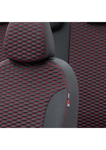 Seat Altea Xl 2004-2015 Özel Üretim Koltuk Kılıfı Tokyo Design Deri Siyah - Kırmızı