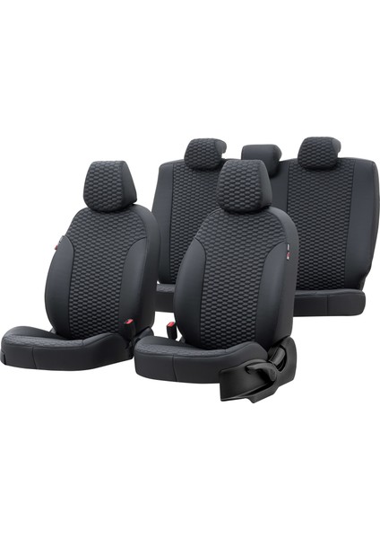 Suzuki Swift 2010-2017 Özel Üretim Koltuk Kılıfı Tokyo Design Deri Siyah