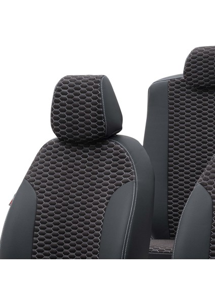 V.w. Transporter T-5 2004-2015 5+1 (6 Kişi) Özel Üretim Koltuk Kılıfı Tokyo Design Tay Tüyü Siyah - Beyaz