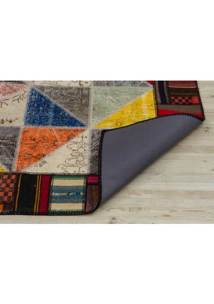 Eskitme El Dokuma Patchwork Halı 120 x 180 cm 5439