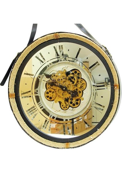 Saat Çarklı Askılı Duvar Saati Dekoratif Ev Ofis Hediyelik