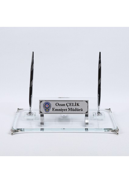 İsme Özel Kristal Masaüstü İsimlik Gümüş