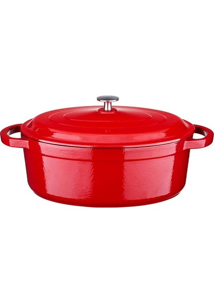 FLM4881OT23RD Gourmet Flame Oval Tencere Kırmızı 23 cm.