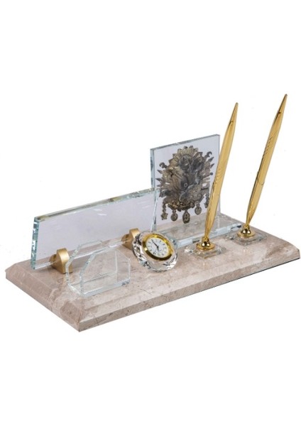 Sk 00 İsme Özel Osmanlı Arma Krem Mermer Doğal Dekoratif Masaüstü İsimliği modelleri