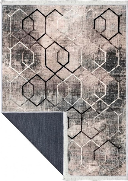 Makinede Yıkanabilen Leke Tutmaz Kolay Temizlenir Dokuma Taban Kumaş Üzerine Dijital Baskı Saçaklı Halı 130 x 180 cm