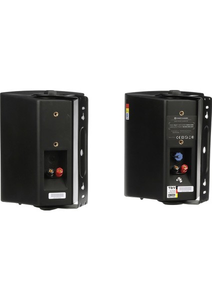 Thonet Vander Fleck 7 300W Peak Toplantı Odası Gmy Bahçe İç ve Dış Mekan Ahşap 2'li Yüksek Performans Bluetooth Hoparlör Sistemi-Siyah