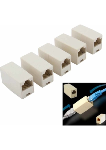 RJ45 Genişletici Fiş Ağ Kablosu Konektörü ( 2ADET )